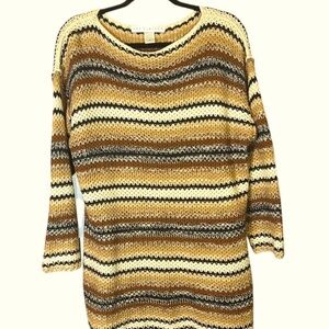 The Limited Sweater Fall Browns & Beige  Stripes 21” length P2P 22” Sz M